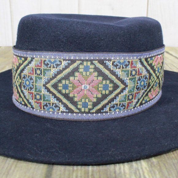 Fedoria by BOLLMAN Blue 100% Wool Felt Fedora Hat - Picture 9 of 10